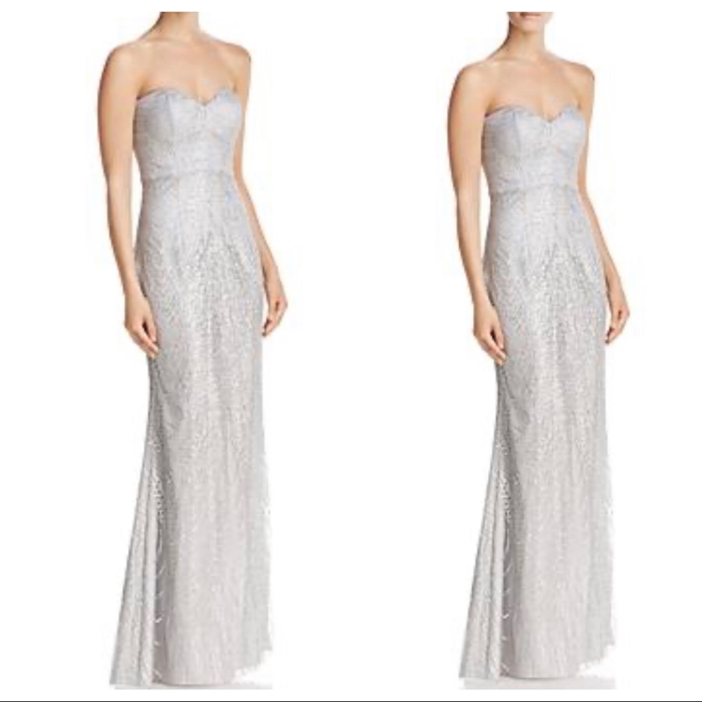 BARIANO DIAMANTE GLITTER STRAPLESS FORMAL DRESS